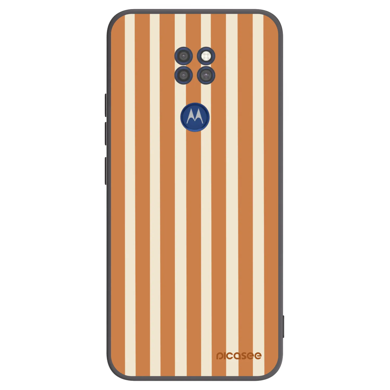 Picasee silikónový čierny obal pre Motorola Moto G9 Play - Orange lines