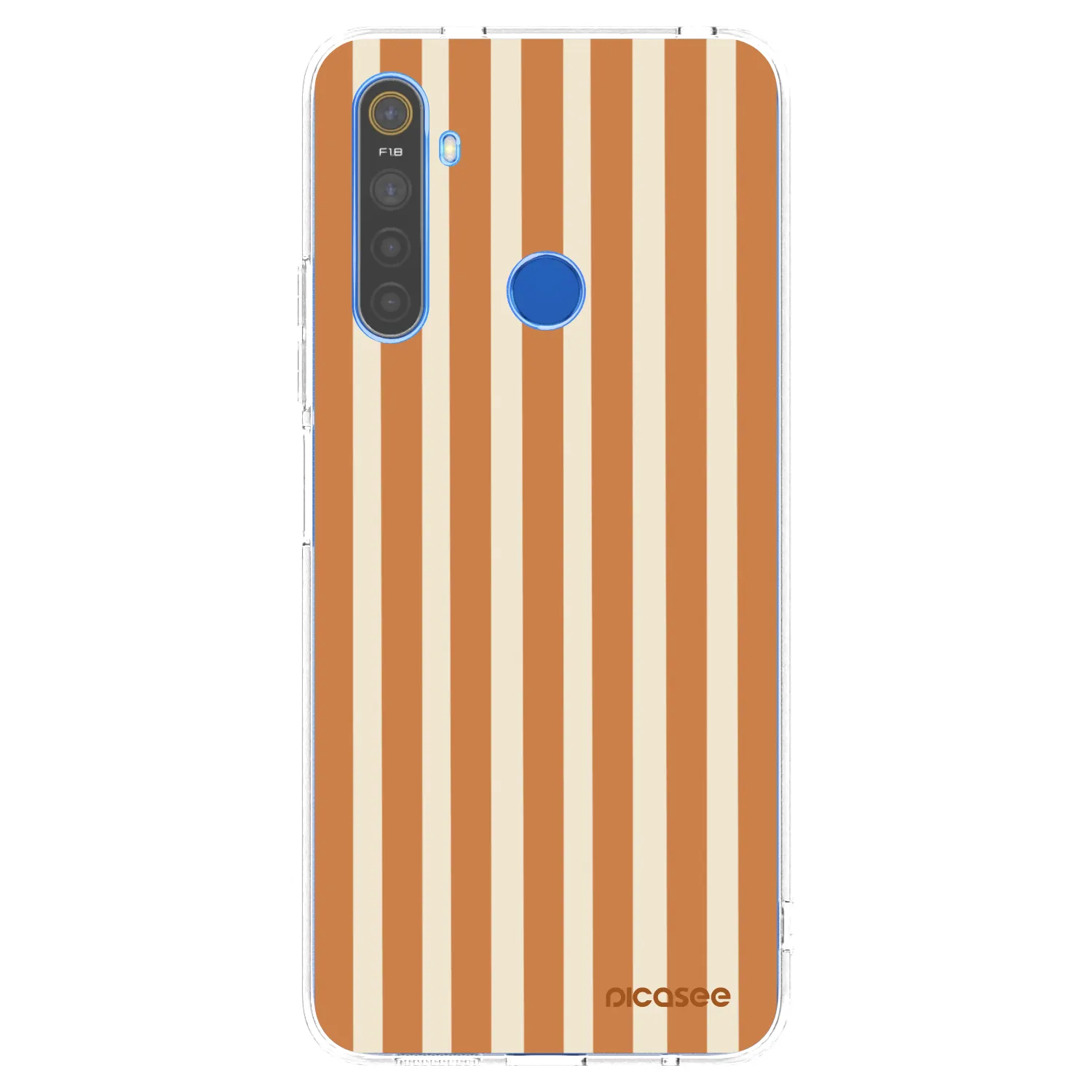 Picasee silikónový prehľadný obal pre Realme 5 - Orange lines