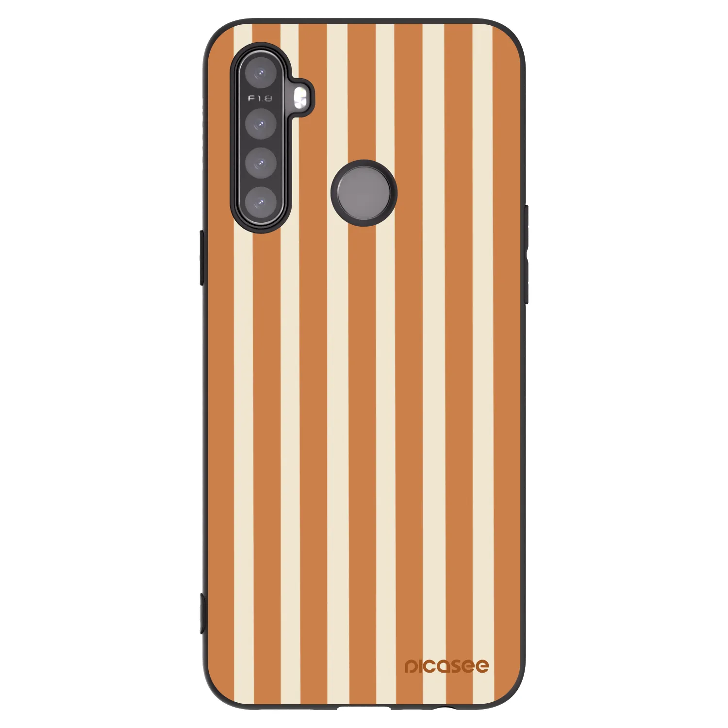 Picasee silikónový čierny obal pre Realme 5 - Orange lines