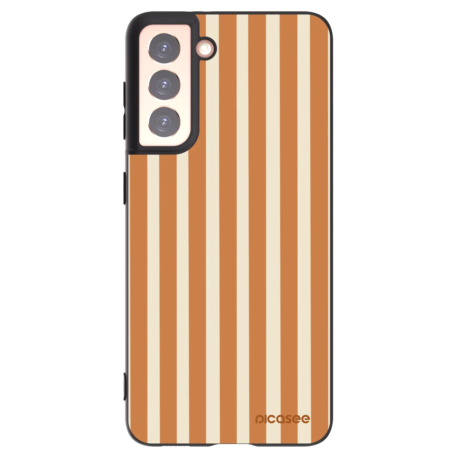 Picasee silikónový čierny obal pre Samsung Galaxy S21 5G G991B - Orange lines