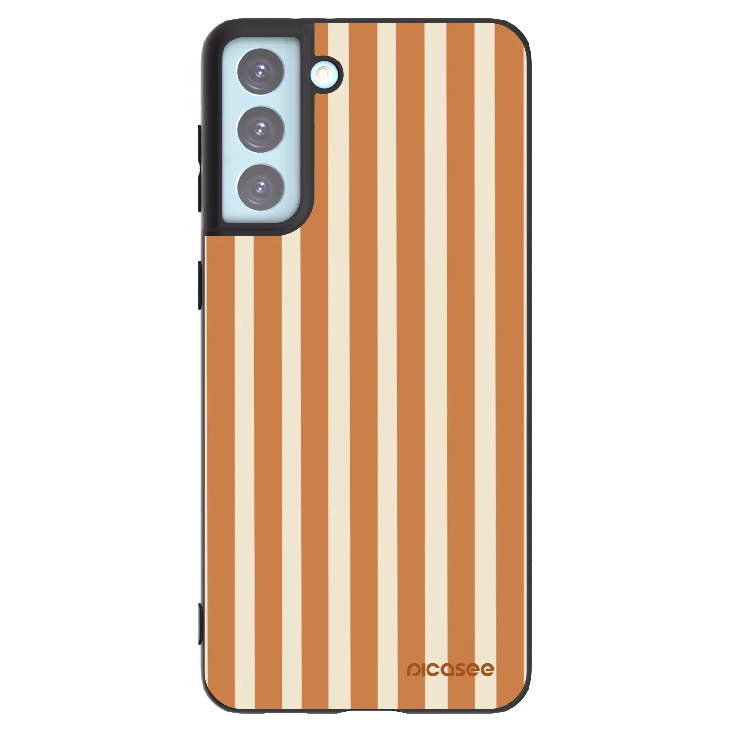 Picasee silikónový čierny obal pre Samsung Galaxy S21+ 5G G996F - Orange lines