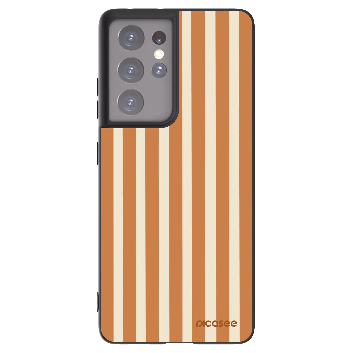 Picasee silikónový čierny obal pre Samsung Galaxy S21 Ultra 5G G998B - Orange lines