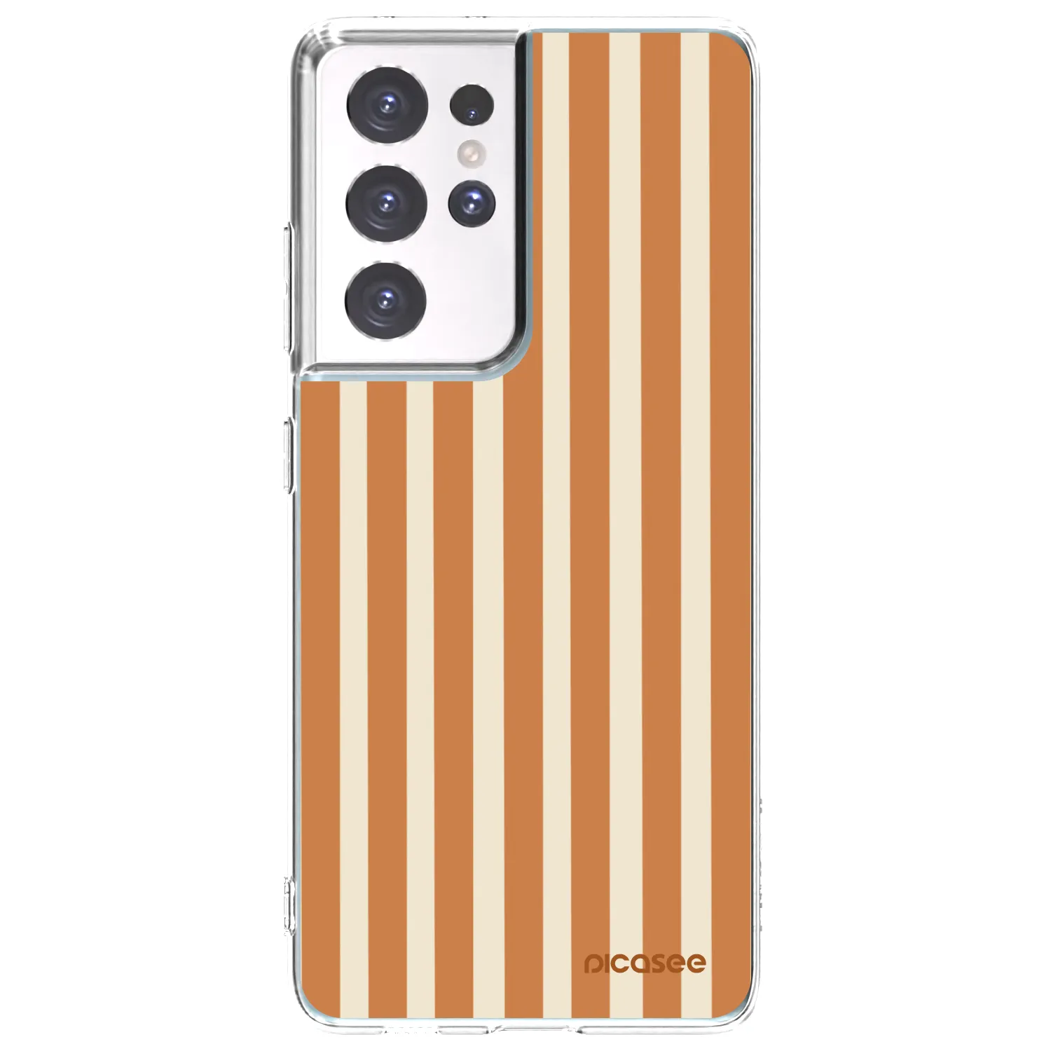 Picasee silikónový prehľadný obal pre Samsung Galaxy S21 Ultra 5G G998B - Orange lines