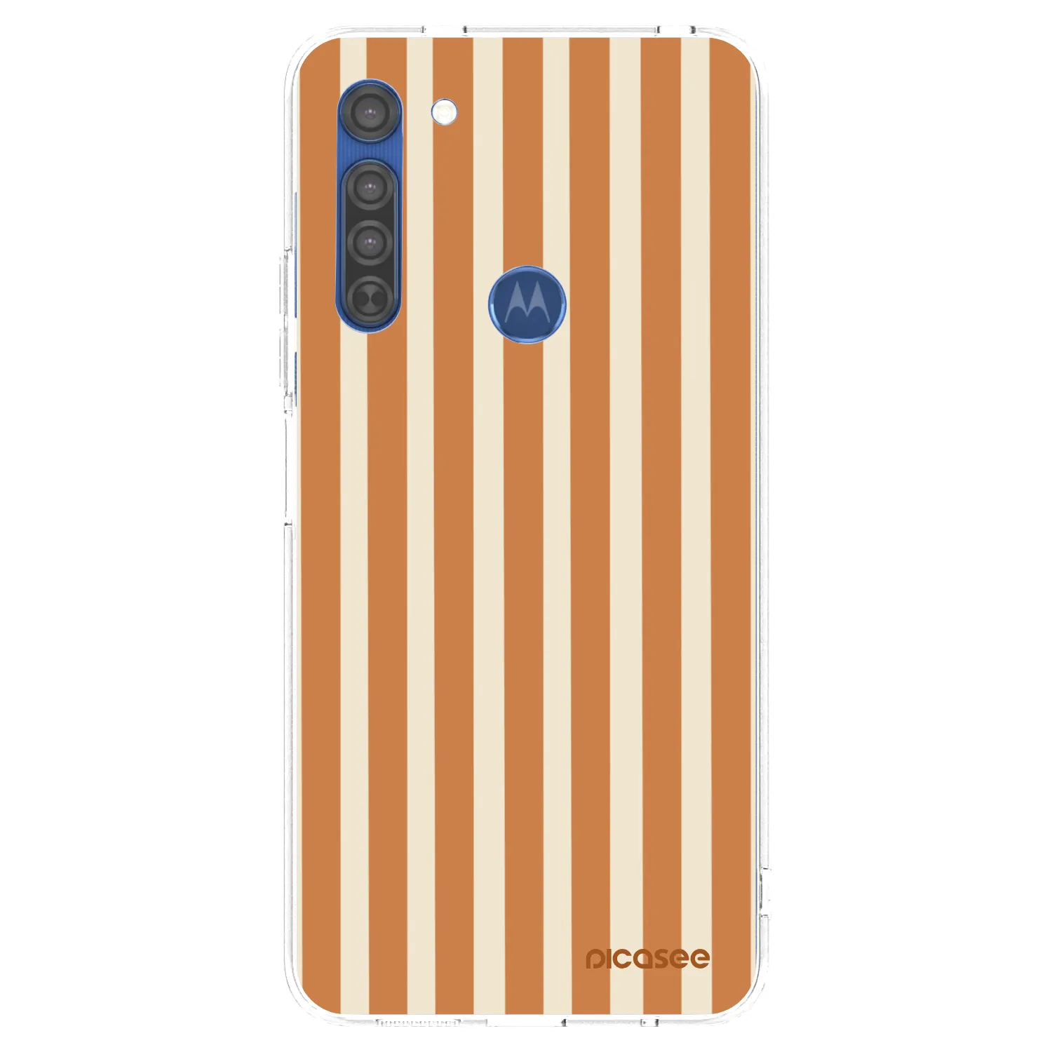 Picasee silikónový prehľadný obal pre Motorola Moto G8 - Orange lines