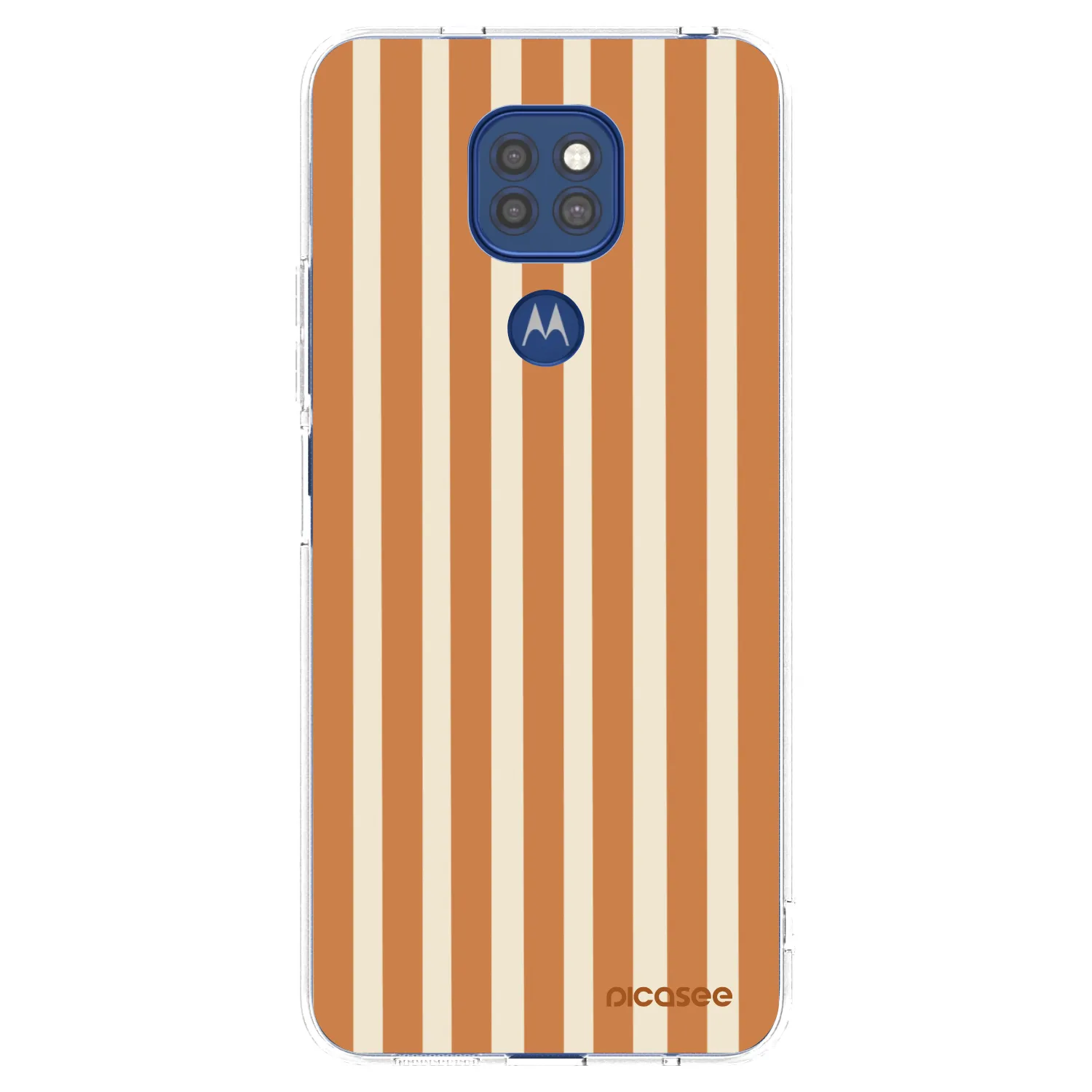 Picasee silikónový prehľadný obal pre Motorola Moto G9 Play - Orange lines