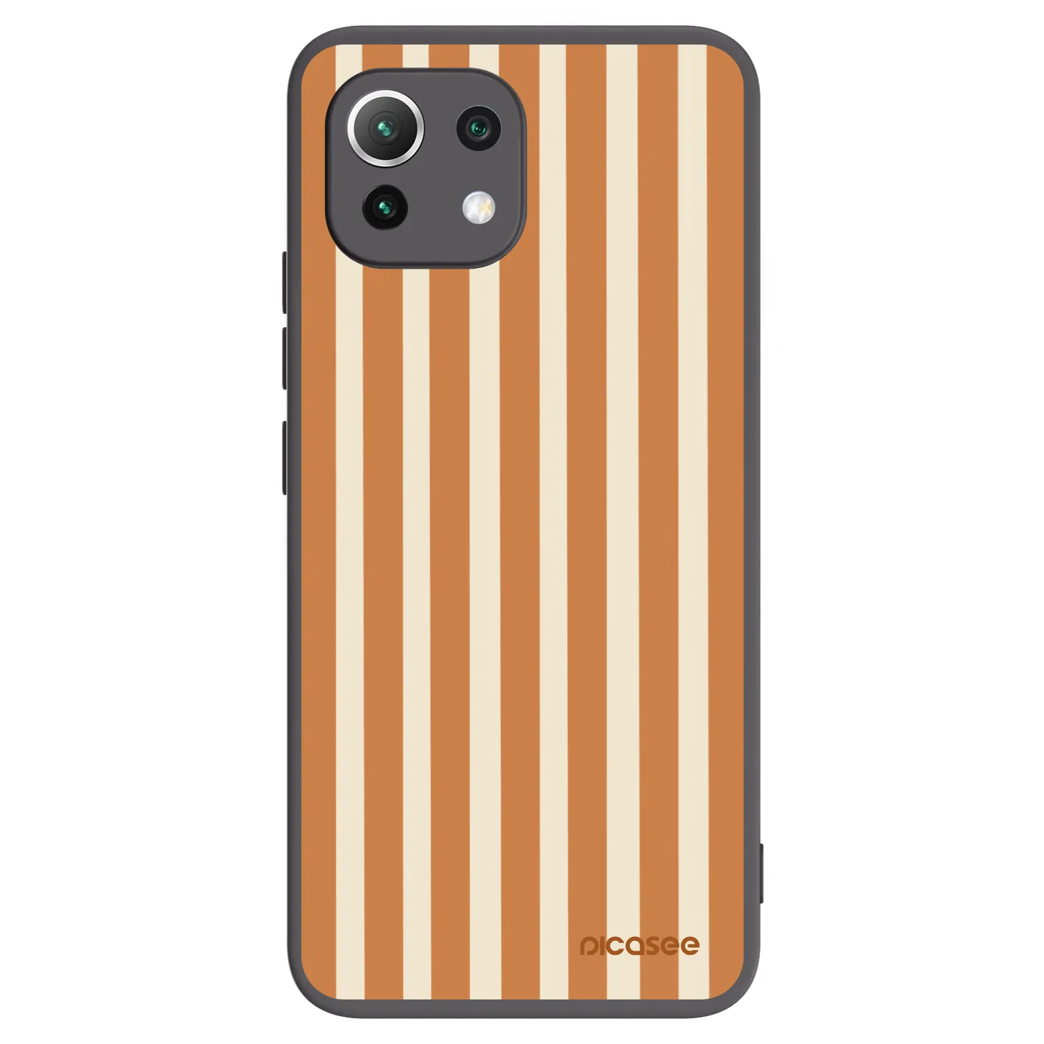 Picasee silikónový čierny obal pre Xiaomi Mi 11 Lite - Orange lines