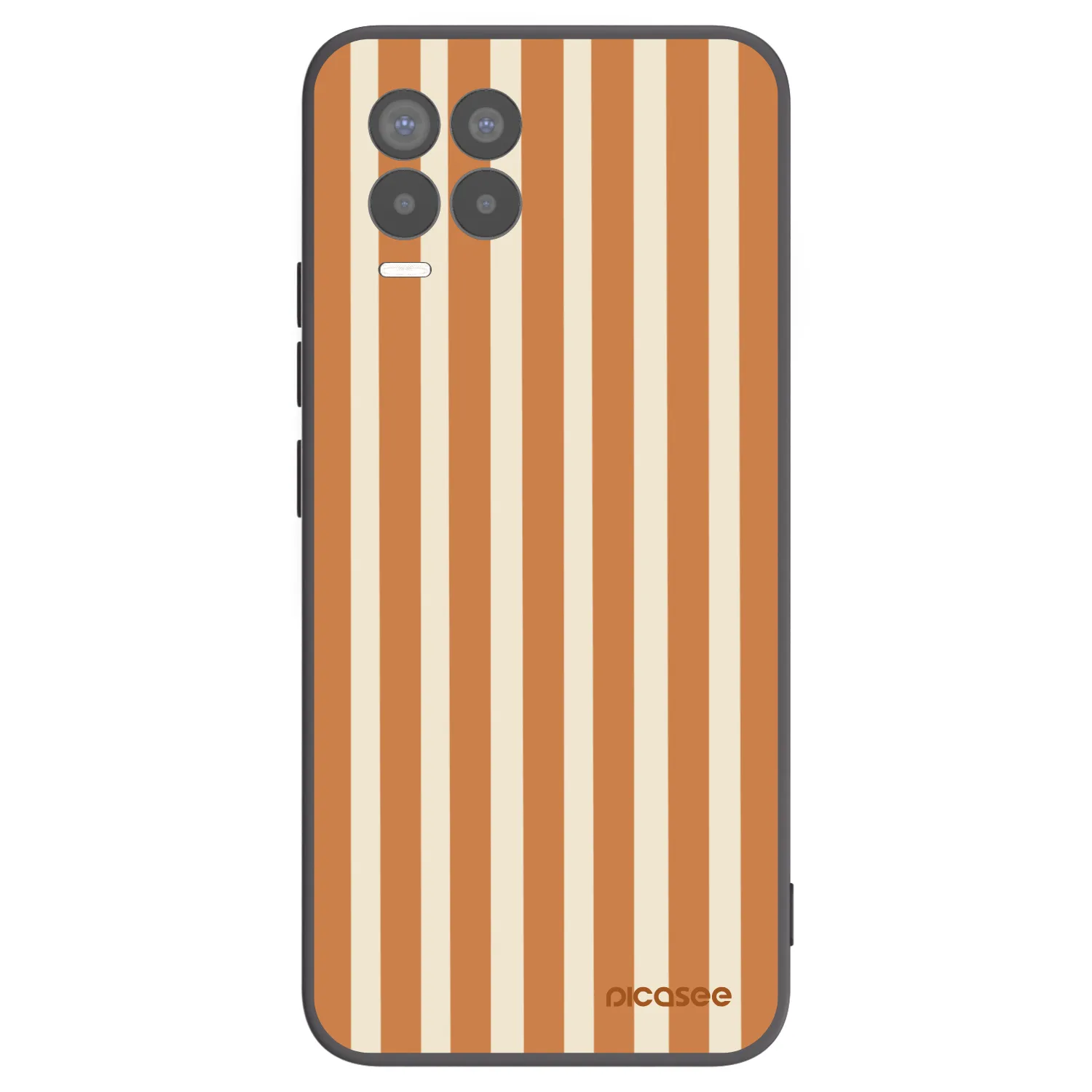 Picasee silikónový čierny obal pre Realme 8 Pro - Orange lines