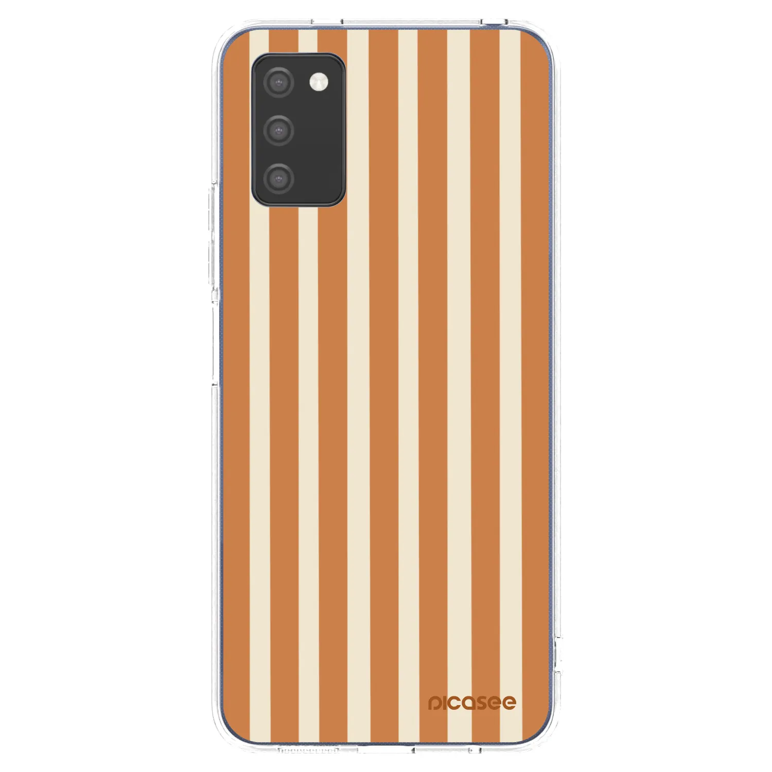 Picasee silikónový prehľadný obal pre Samsung Galaxy A02s A025G - Orange lines