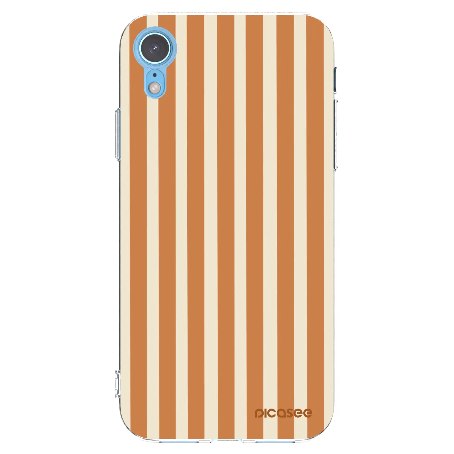 Picasee silikónový prehľadný obal pre Apple iPhone XR - Orange lines