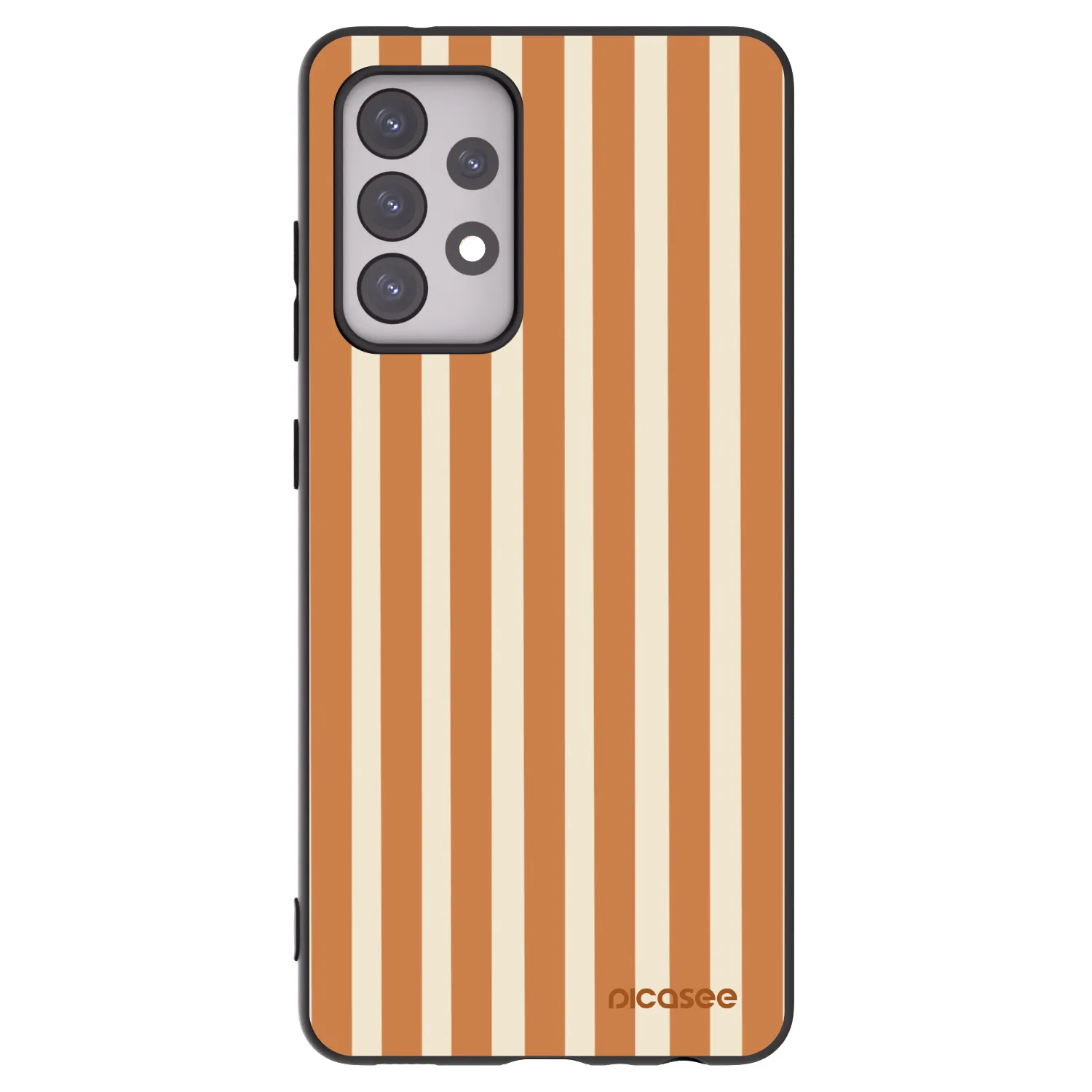 Picasee silikónový čierny obal pre Samsung Galaxy A52s 5G A528B - Orange lines