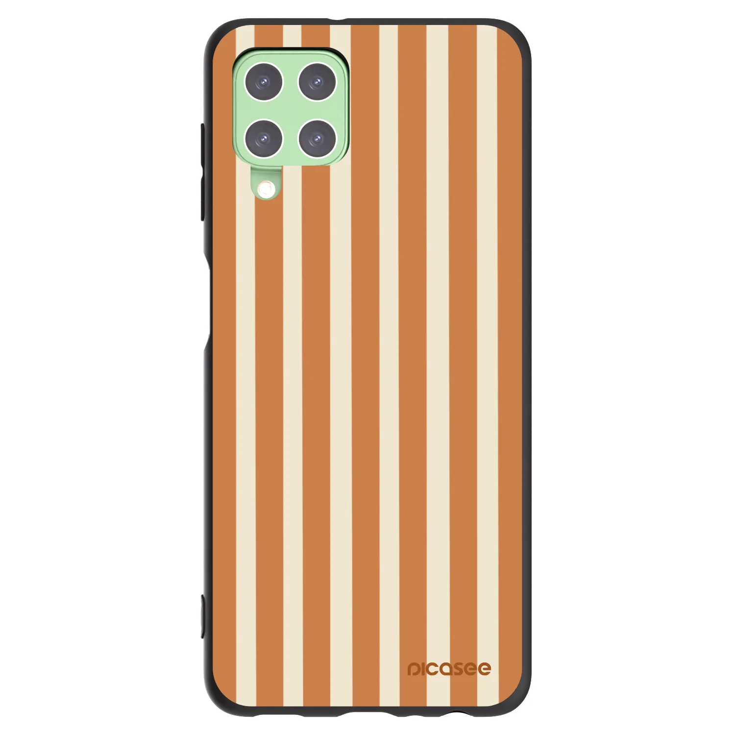 Picasee silikónový čierny obal pre Samsung Galaxy A22 A225F 4G - Orange lines