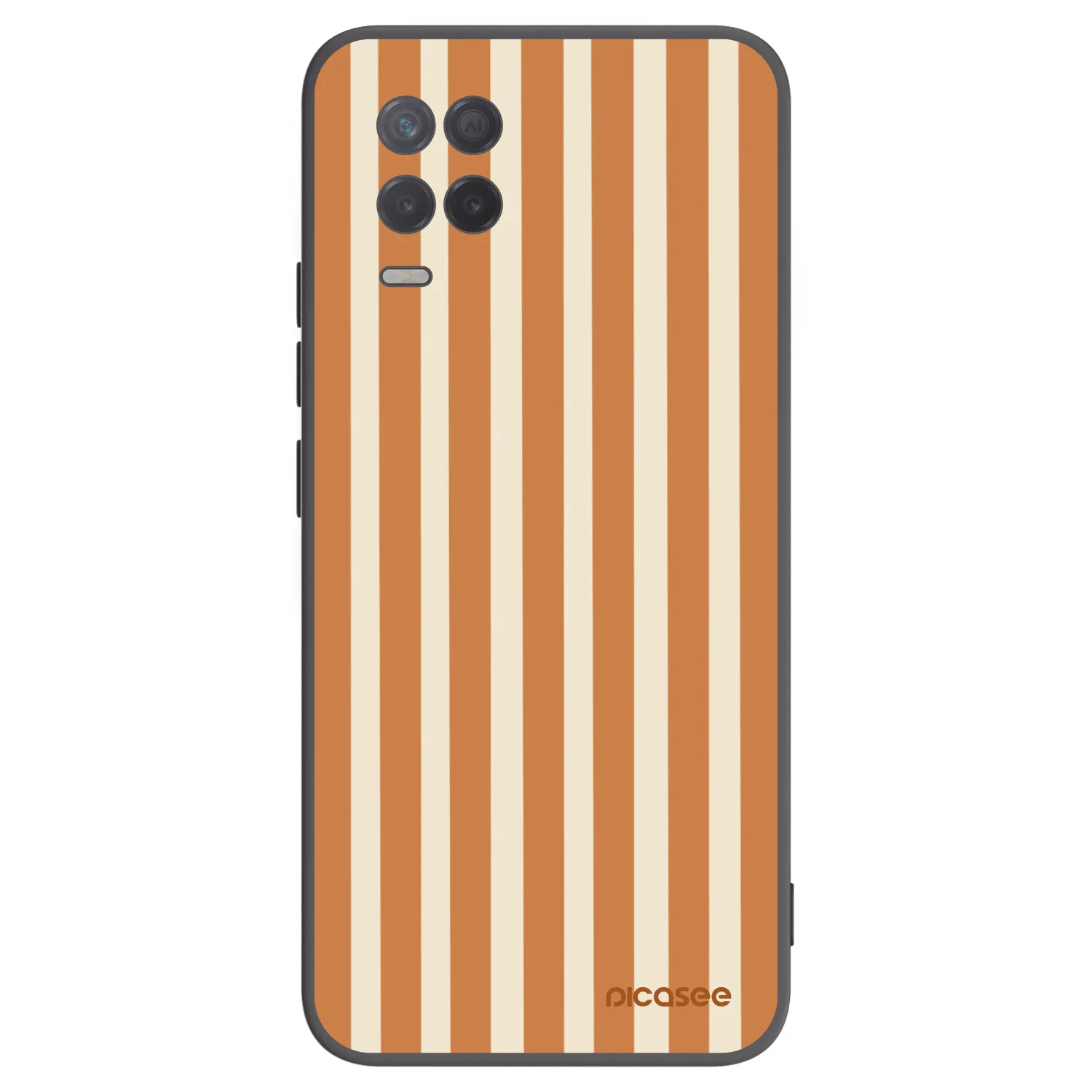 Picasee silikónový čierny obal pre Realme 8 5G - Orange lines