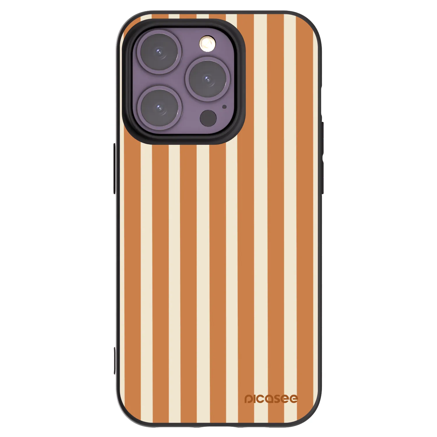 Picasee silikónový čierny obal pre Apple iPhone 14 Pro - Orange lines