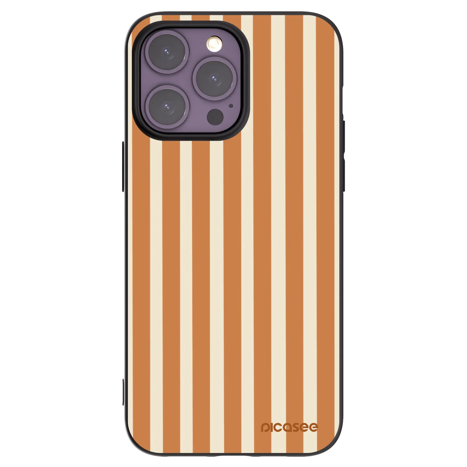 Picasee silikónový čierny obal pre Apple iPhone 14 Pro Max - Orange lines