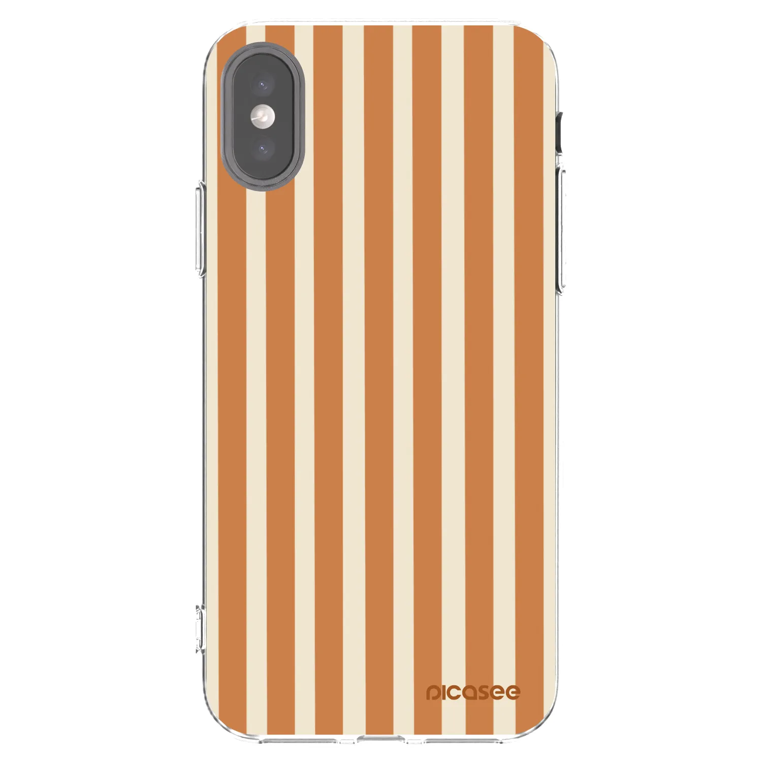 Picasee silikónový prehľadný obal pre Apple iPhone X/XS - Orange lines