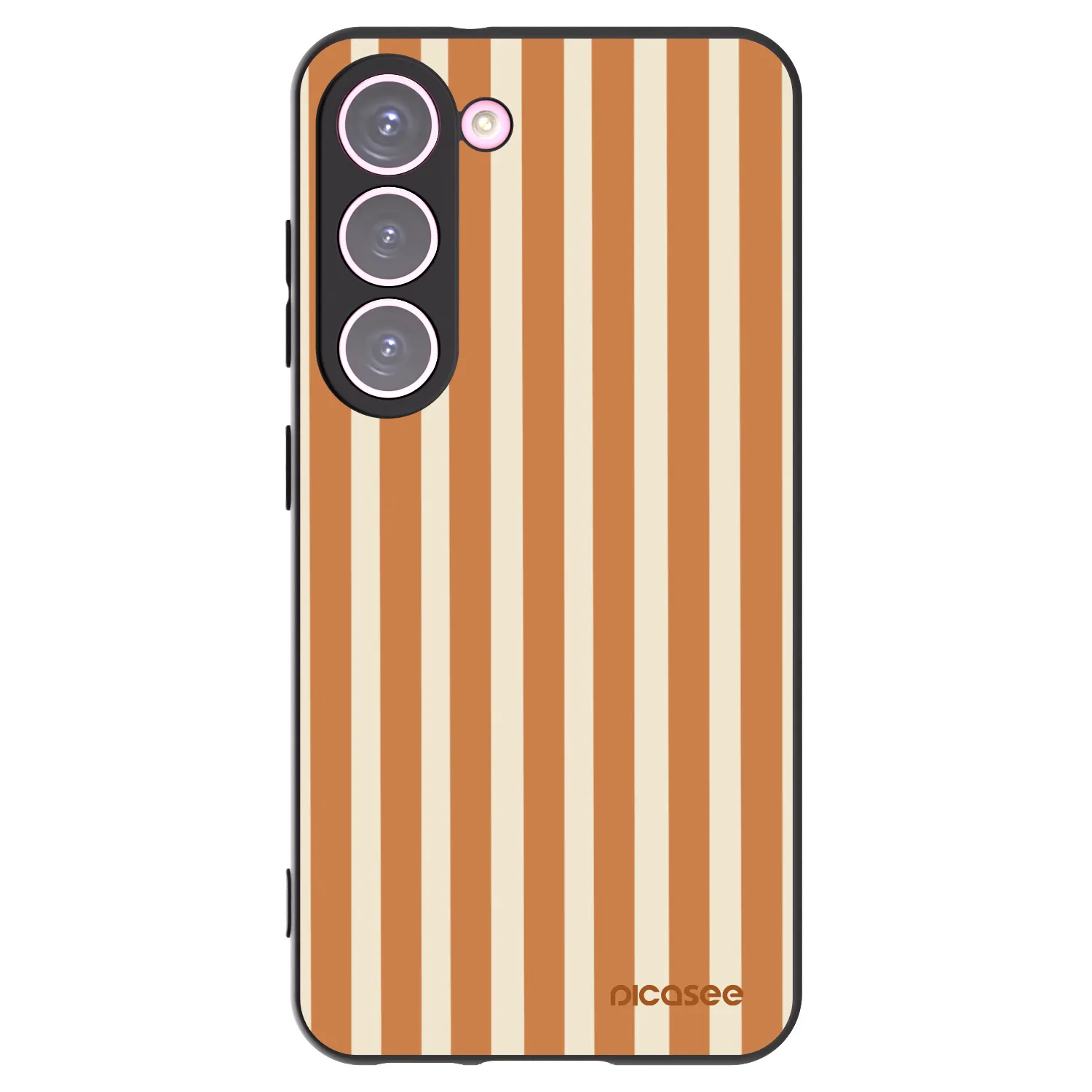 Picasee silikónový čierny obal pre Samsung Galaxy S23 5G - Orange lines