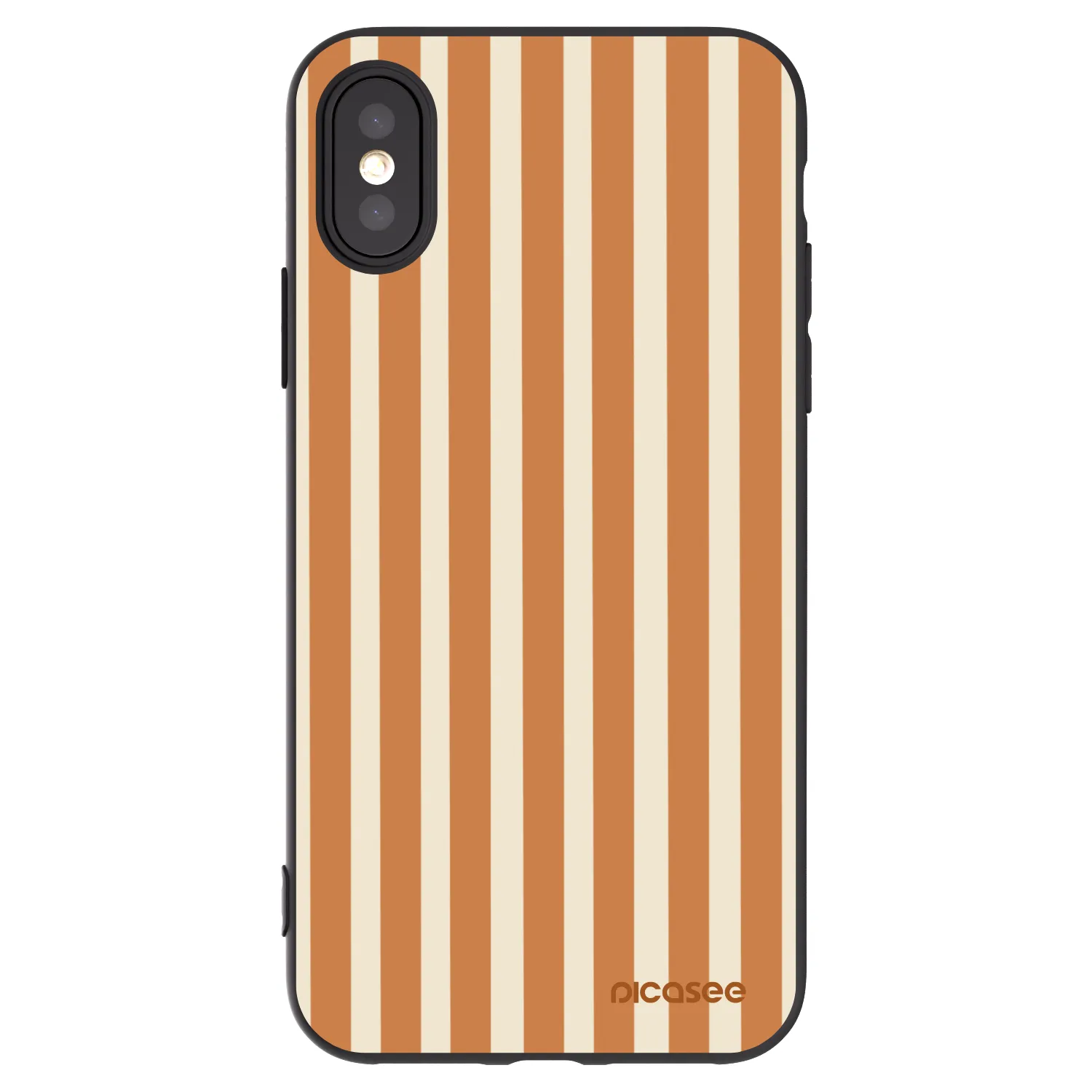 Picasee silikónový čierny obal pre Apple iPhone X/XS - Orange lines