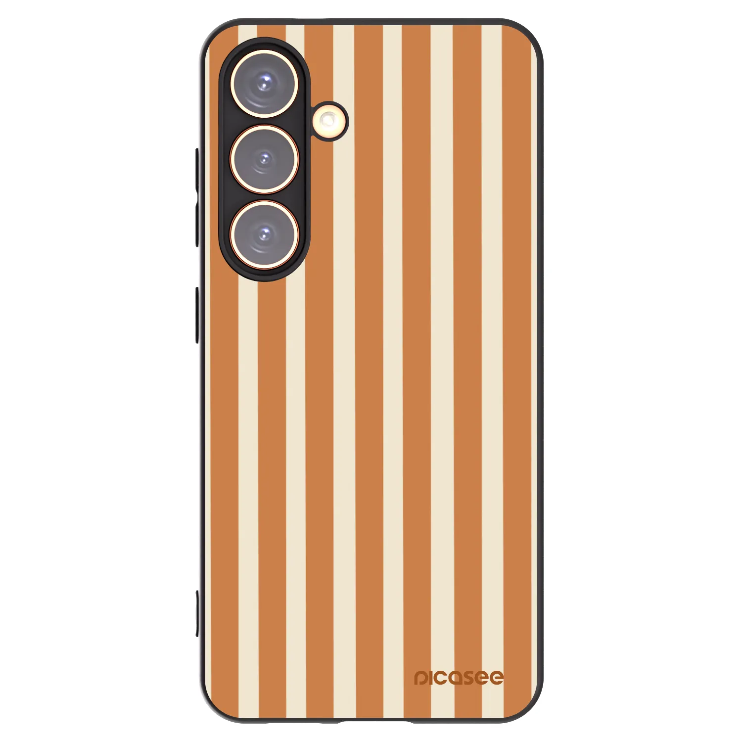 Picasee silikónový čierny obal pre Samsung Galaxy S24 S921B 5G - Orange lines