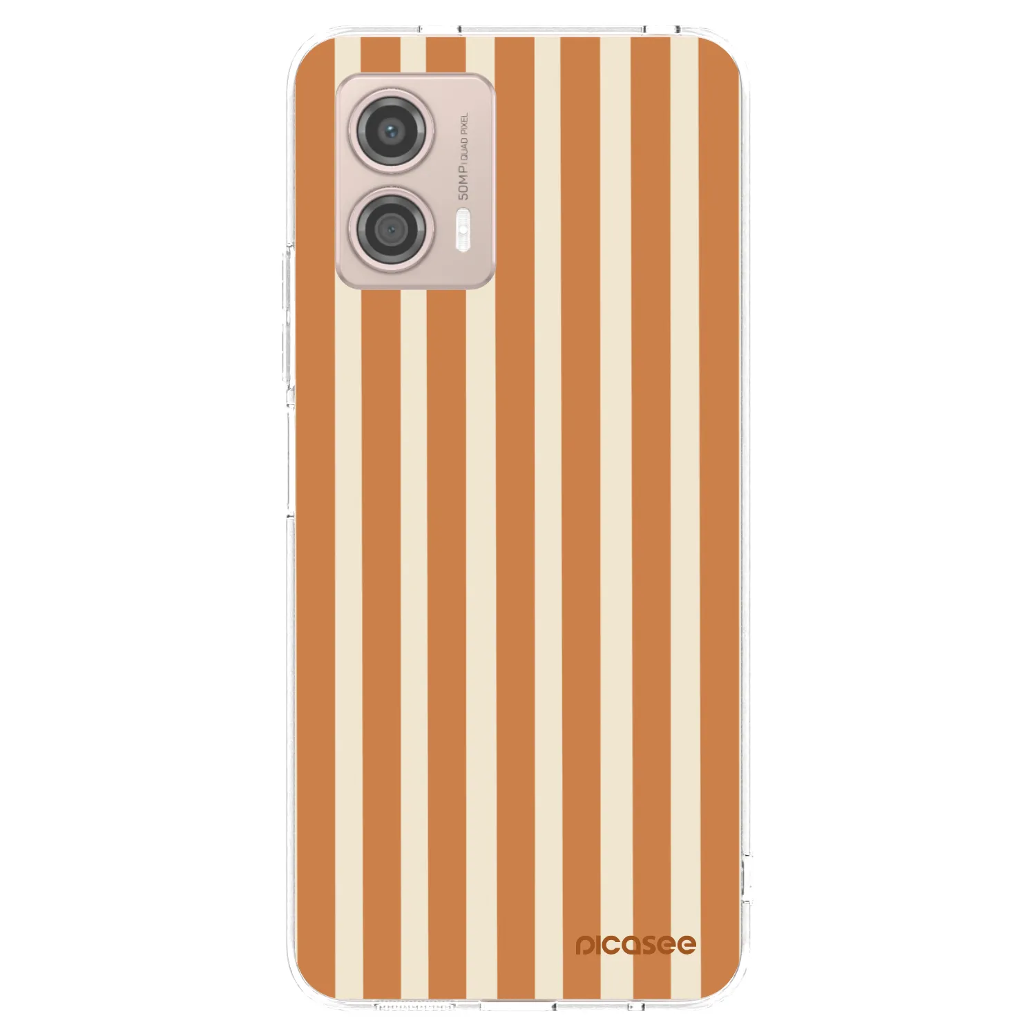 Picasee silikónový prehľadný obal pre Motorola Moto G53 5G - Orange lines