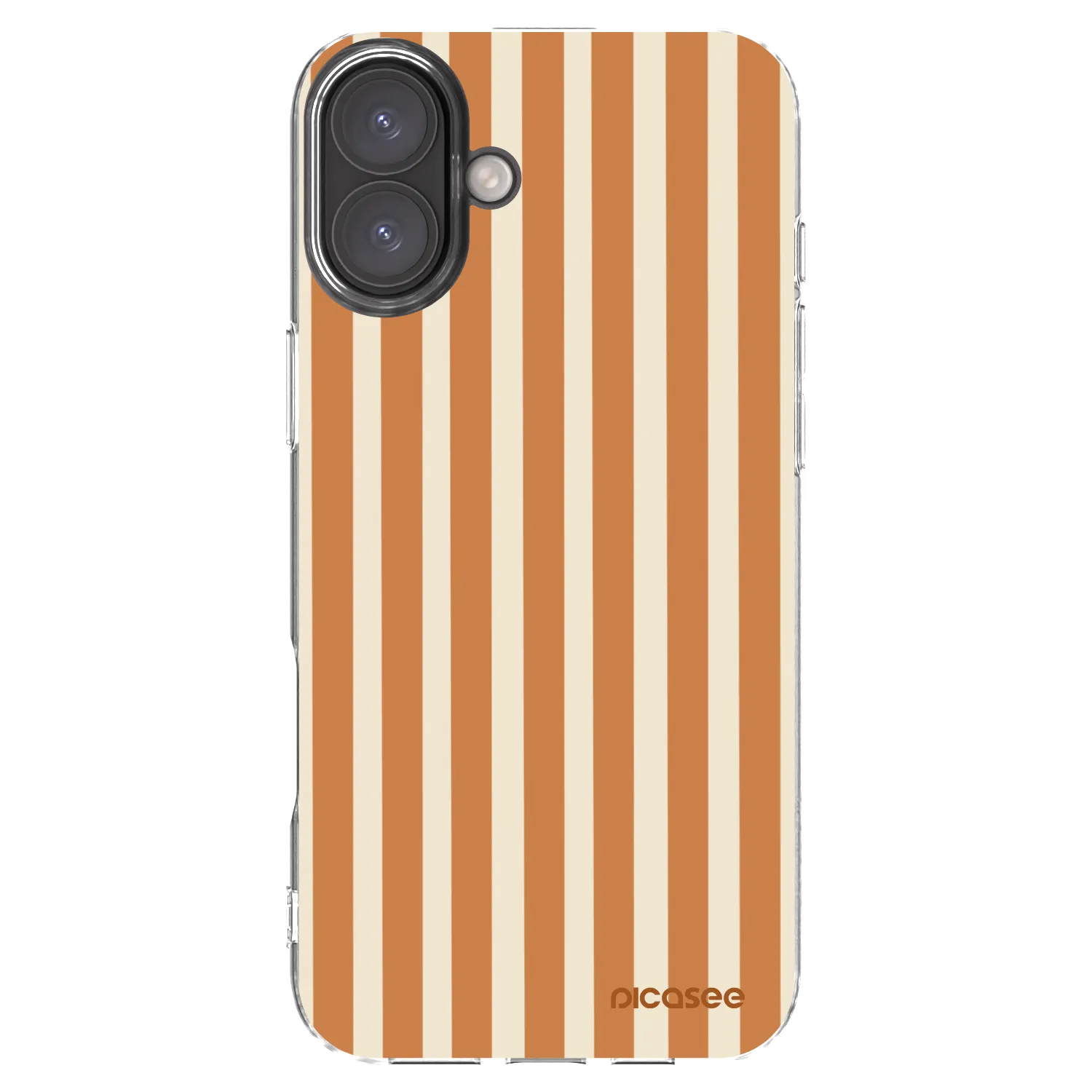 Picasee silikónový prehľadný obal pre Apple iPhone 16 Plus - Orange lines