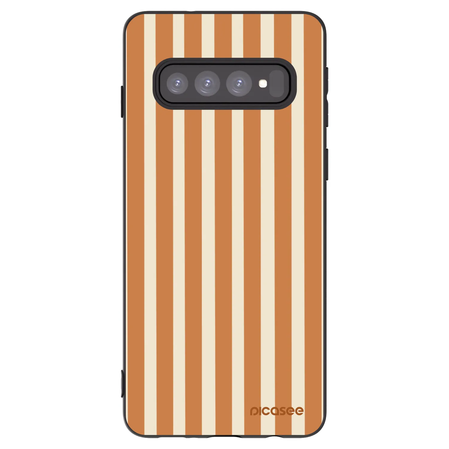 Picasee silikónový čierny obal pre Samsung Galaxy S10 G973 - Orange lines