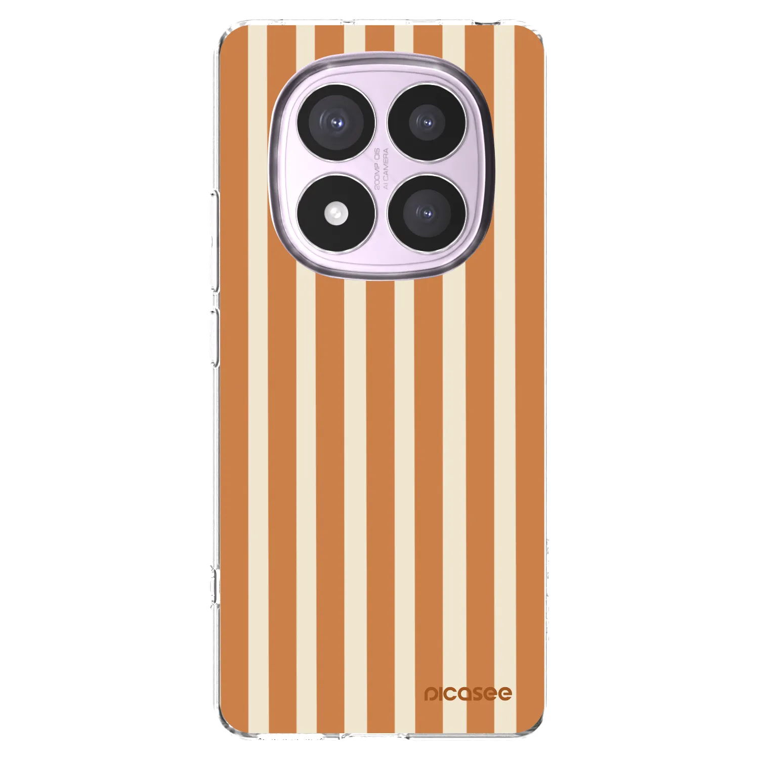 Picasee silikónový prehľadný obal pre Xiaomi Redmi Note 14 Pro 5G - Orange lines