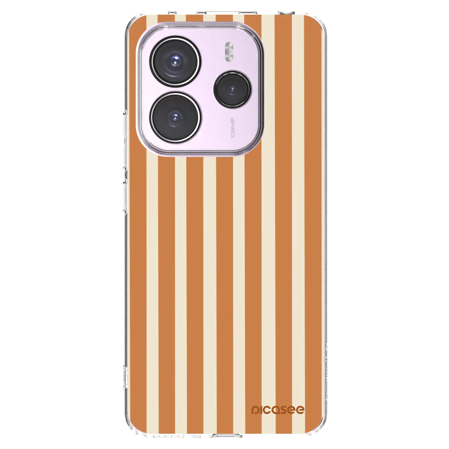 Picasee silikónový prehľadný obal pre Xiaomi Redmi Note 14 5G - Orange lines