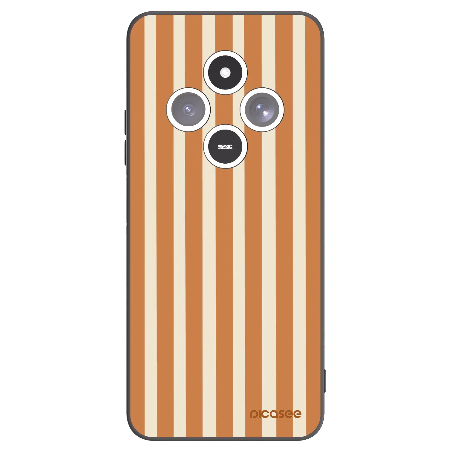 Picasee silikónový čierny obal pre Xiaomi Redmi 14C - Orange lines