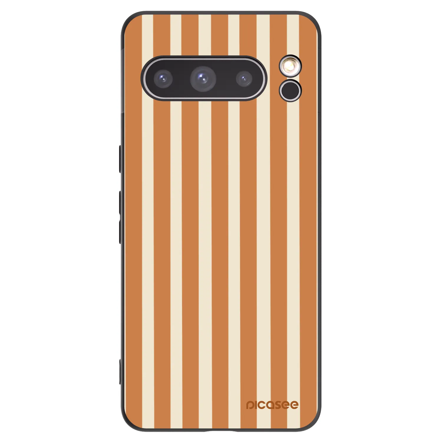 Picasee silikónový čierny obal pre Google Pixel 8 Pro - Orange lines