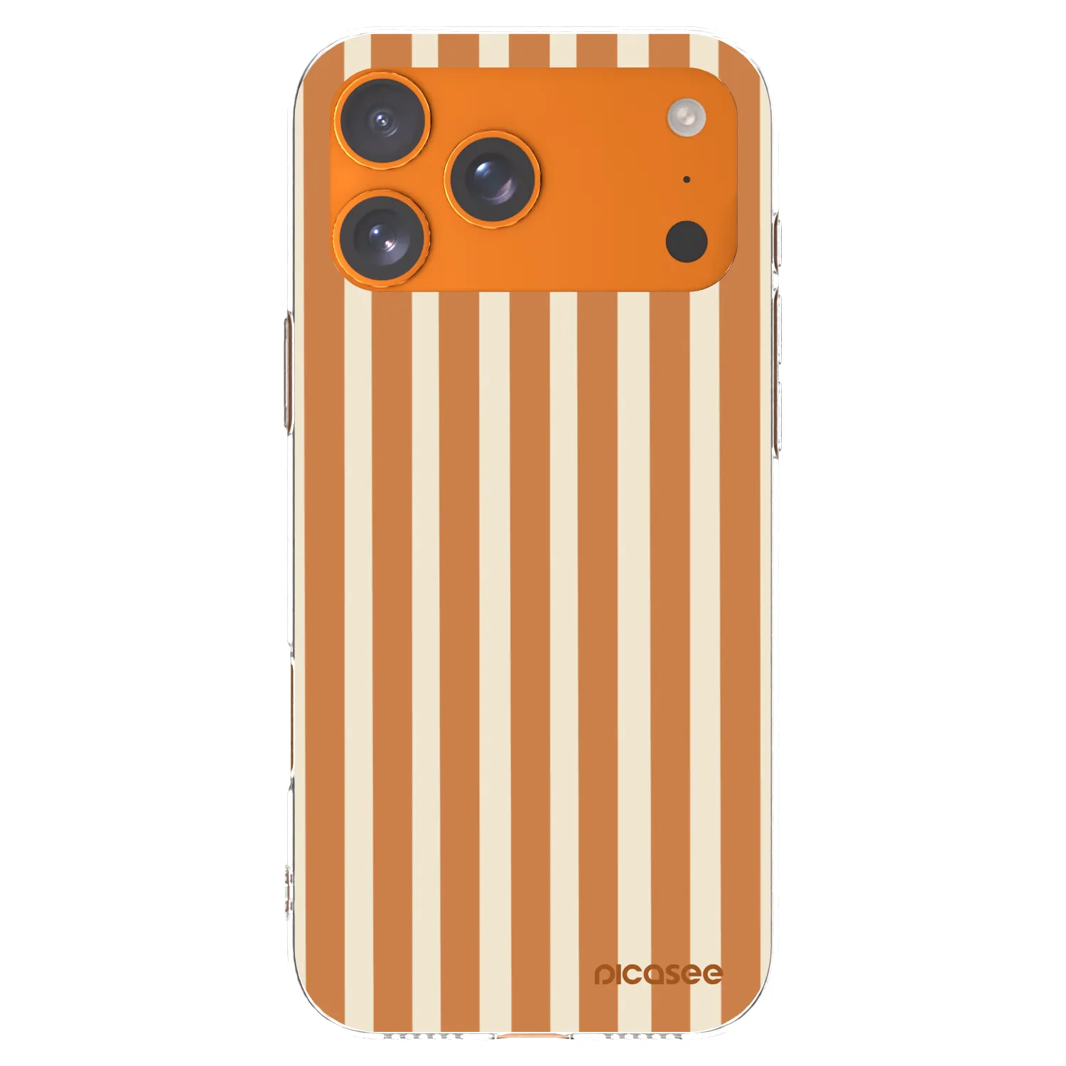 Picasee silikónový prehľadný obal pre Apple iPhone 17 Pro Max - Orange lines