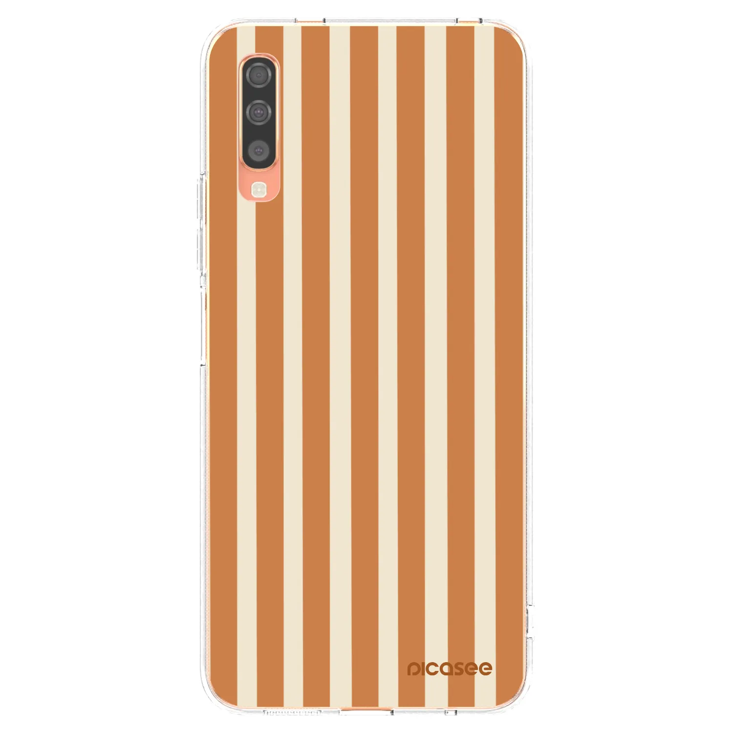 Picasee silikónový prehľadný obal pre Samsung Galaxy A70 A705F - Orange lines