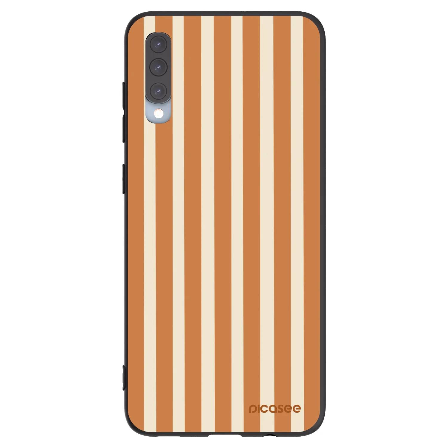 Picasee silikónový čierny obal pre Samsung Galaxy A70 A705F - Orange lines