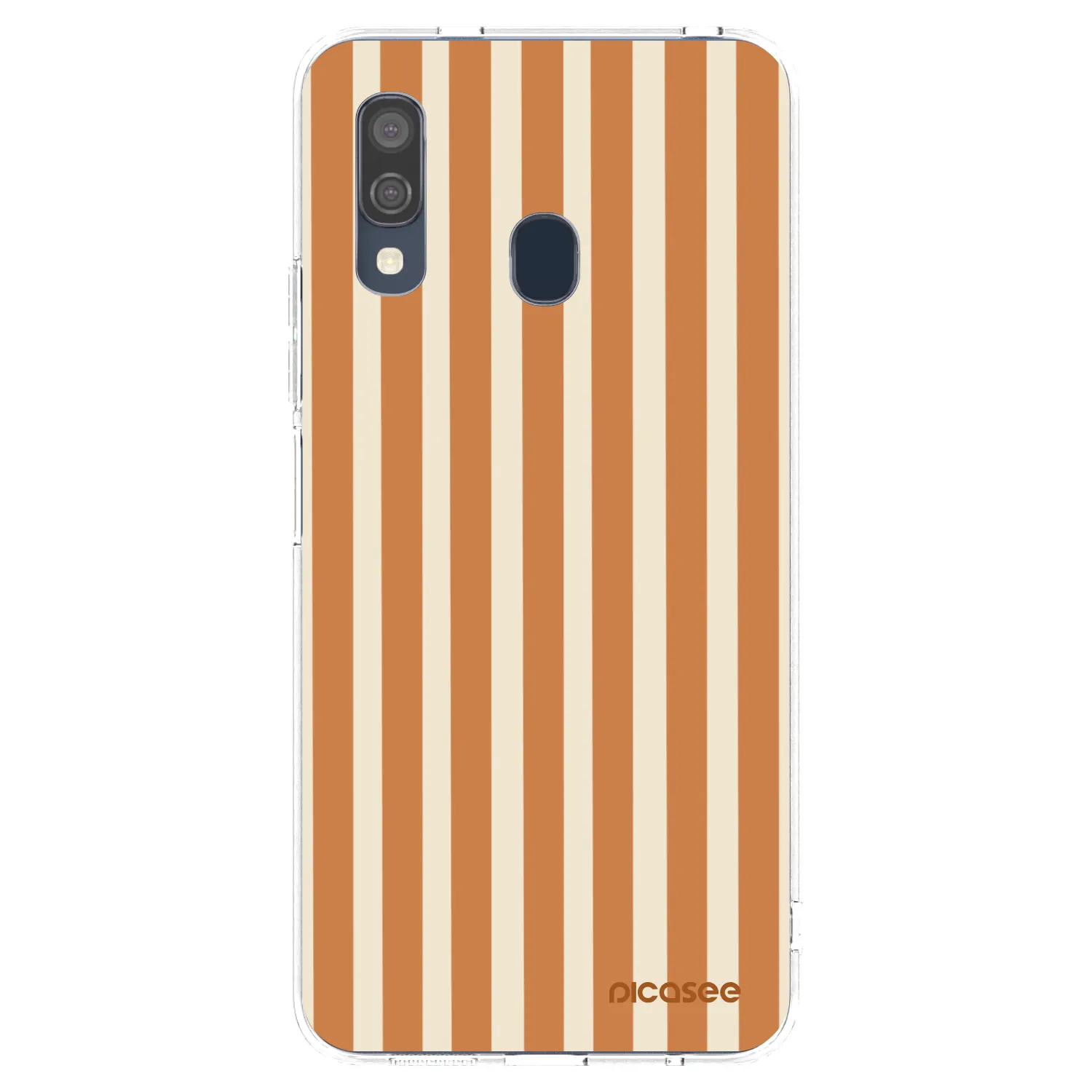 Picasee silikónový prehľadný obal pre Samsung Galaxy A40 A405F - Orange lines
