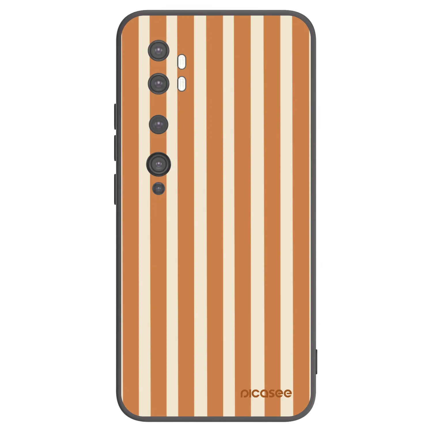 Picasee silikónový čierny obal pre Xiaomi Mi Note 10 (Pro) - Orange lines