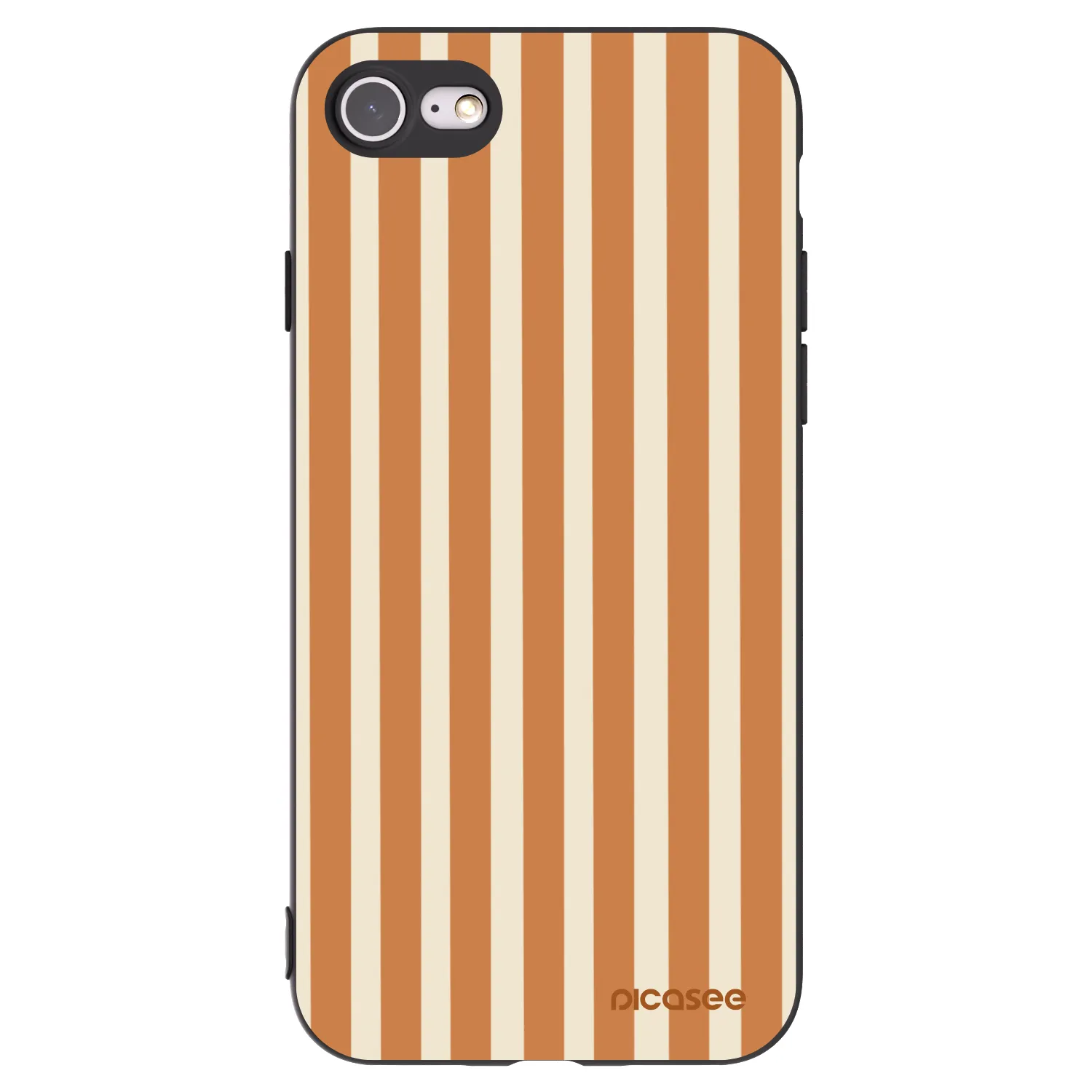 Picasee silikónový čierny obal pre Apple iPhone SE 2020 - Orange lines