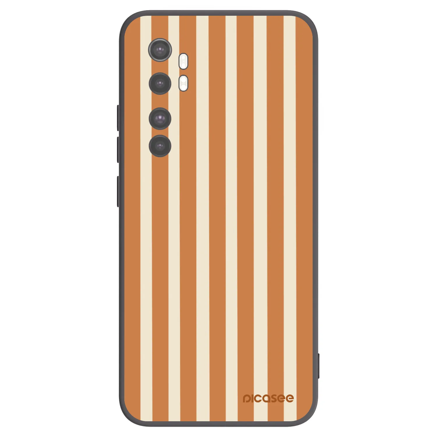 Picasee silikónový čierny obal pre Xiaomi Mi Note 10 Lite - Orange lines