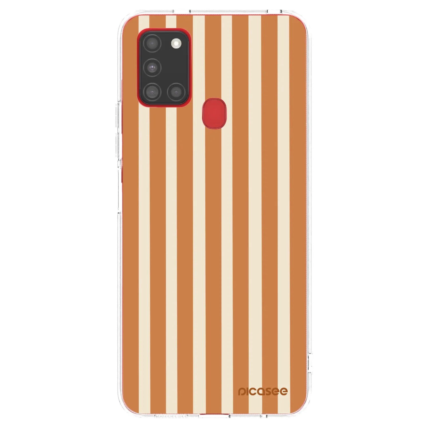 Picasee silikónový prehľadný obal pre Samsung Galaxy A21s - Orange lines