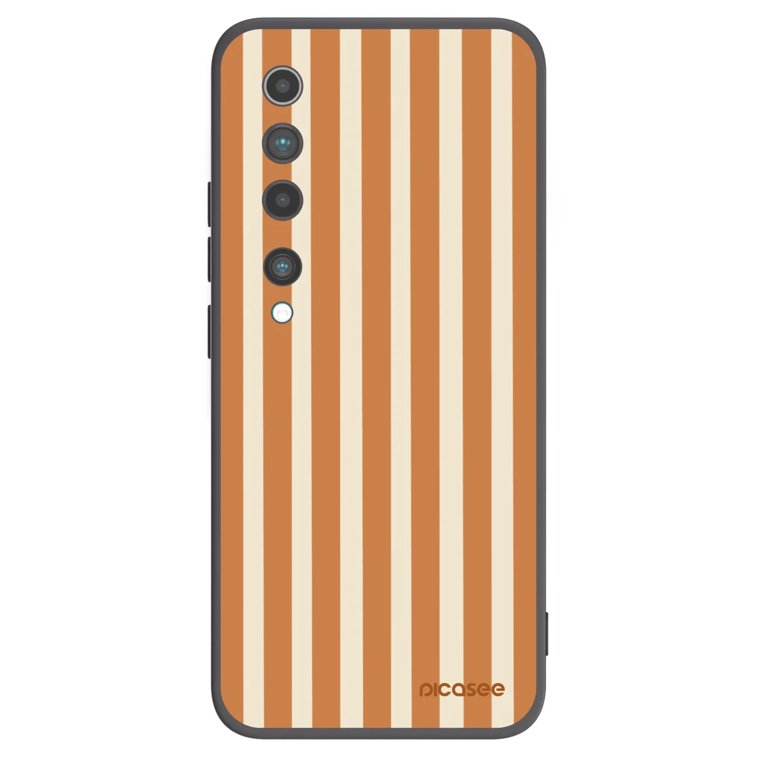 Picasee silikónový čierny obal pre Xiaomi Mi 10 - Orange lines