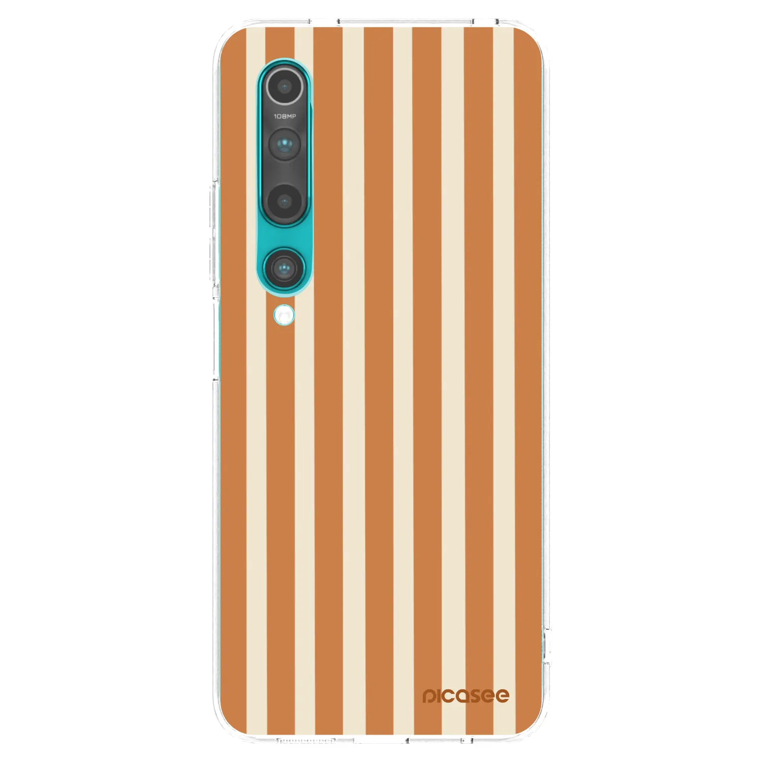 Picasee silikónový prehľadný obal pre Xiaomi Mi 10 - Orange lines
