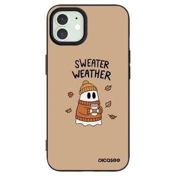 Picasee silikónový čierny obal pre Apple iPhone 12 - Sweater ghost