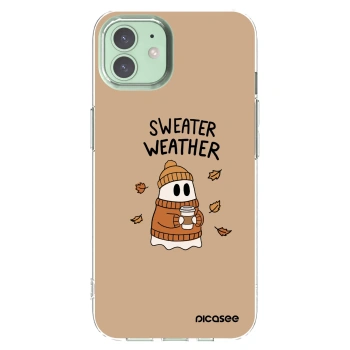 Picasee silikónový prehľadný obal pre Apple iPhone 12 - Sweater ghost