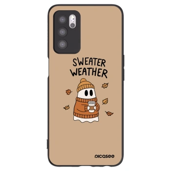 Picasee silikónový čierny obal pre OPPO A16 - Sweater ghost
