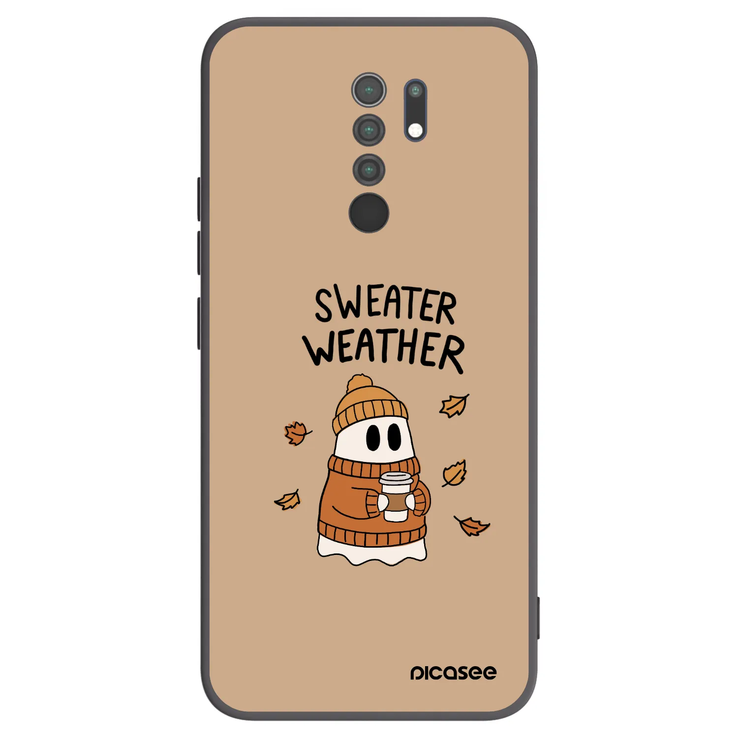 Picasee silikónový čierny obal pre Xiaomi Redmi 9 - Sweater ghost