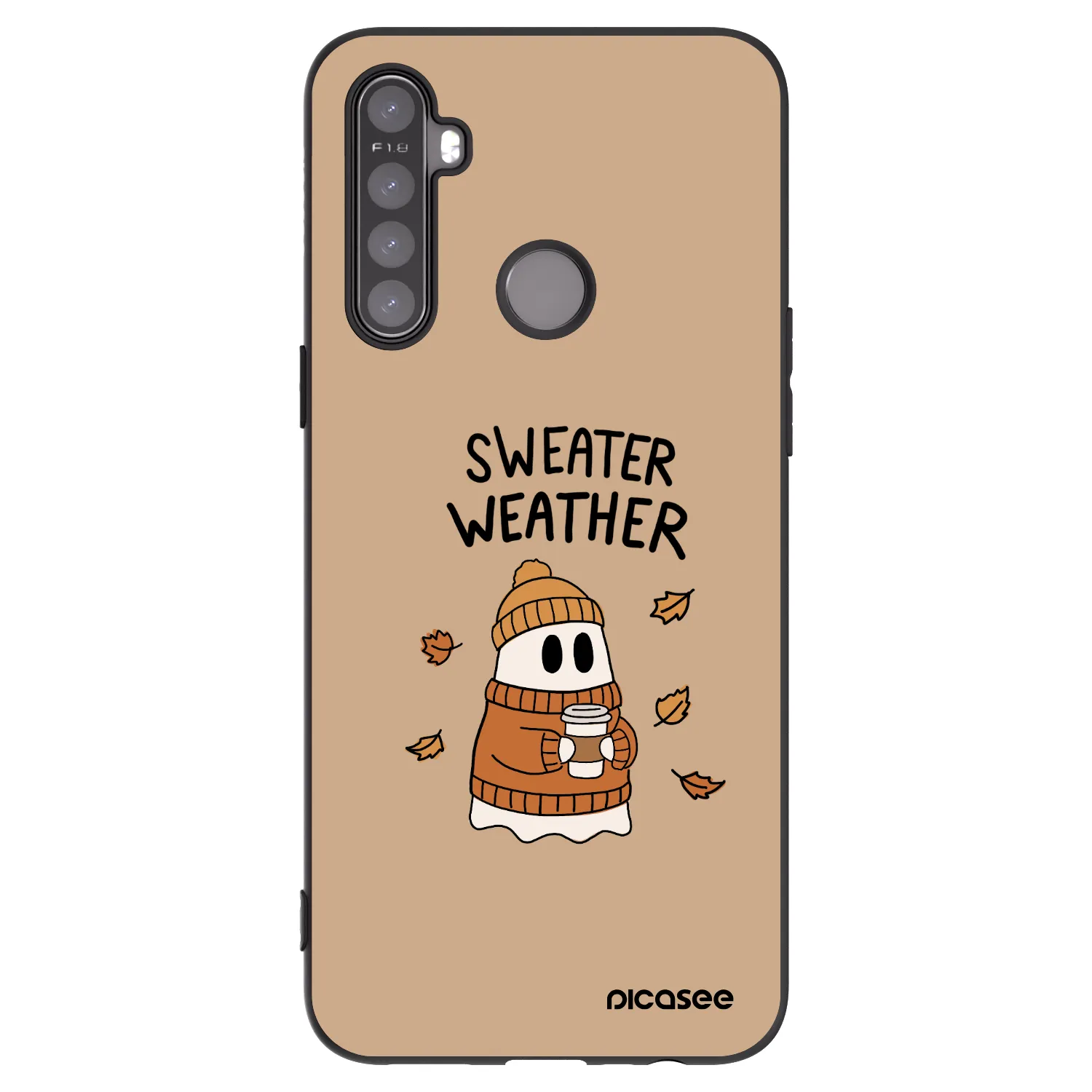 Picasee silikónový čierny obal pre Realme 5 - Sweater ghost