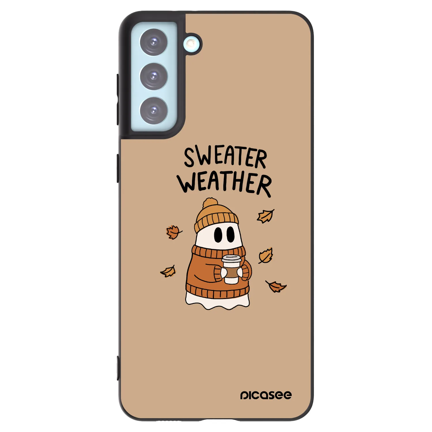 Picasee silikónový čierny obal pre Samsung Galaxy S21+ 5G G996F - Sweater ghost