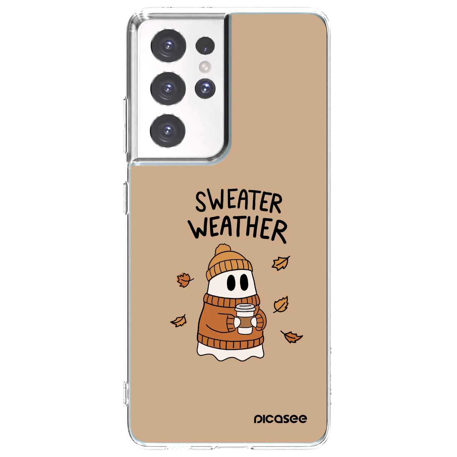 Picasee silikónový prehľadný obal pre Samsung Galaxy S21 Ultra 5G G998B - Sweater ghost