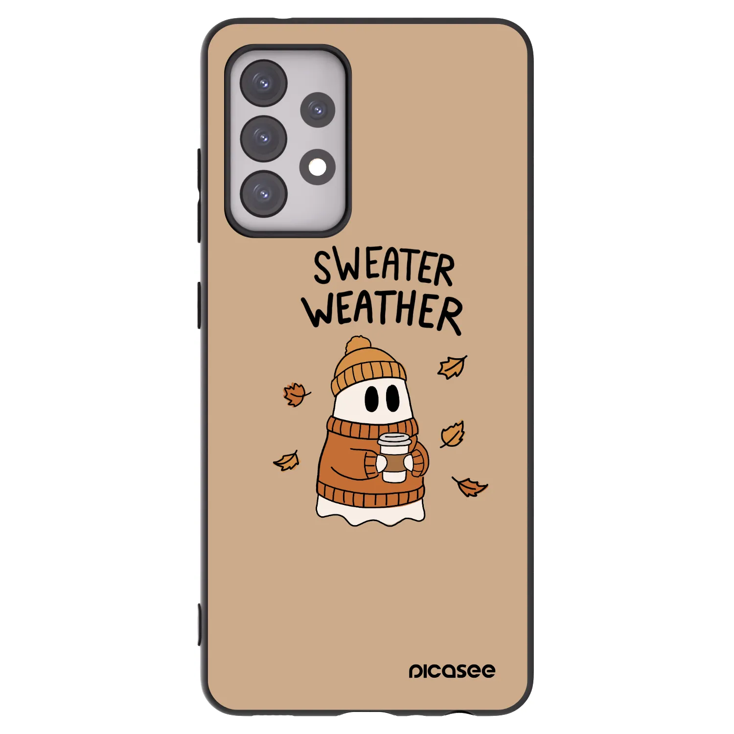 Picasee silikónový čierny obal pre Samsung Galaxy A52 5G A525F - Sweater ghost