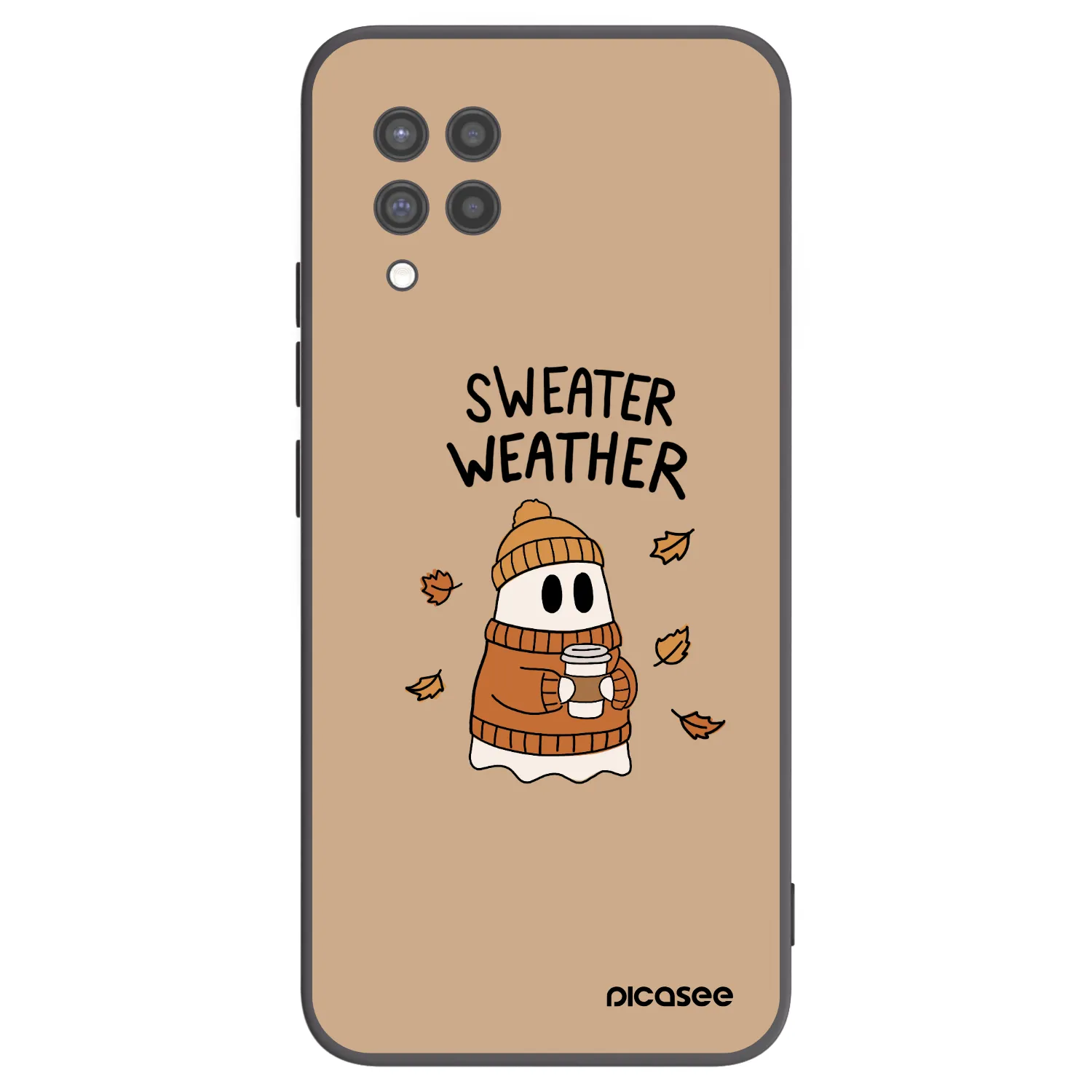 Picasee silikónový čierny obal pre Samsung Galaxy A42 A426B - Sweater ghost