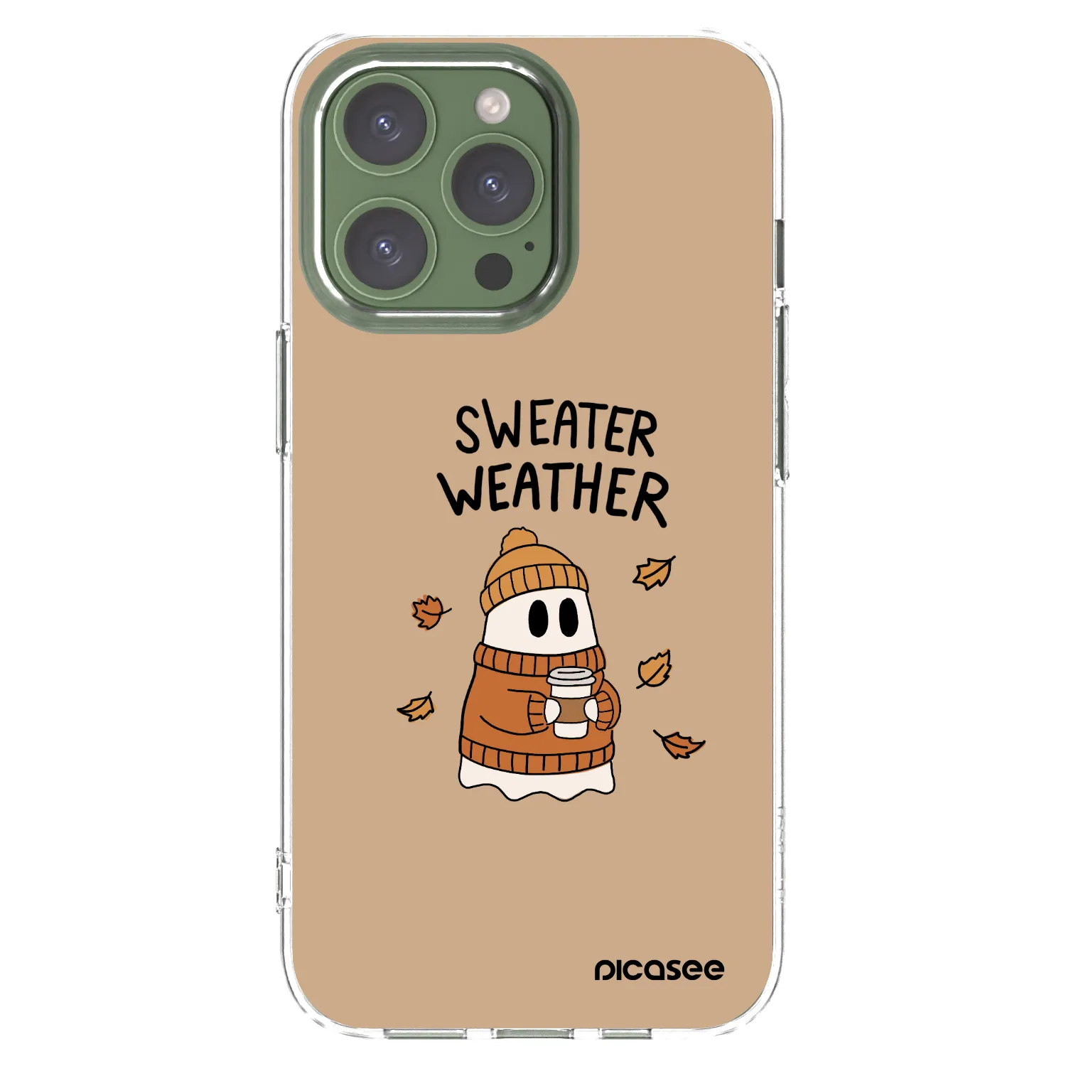 Picasee silikónový prehľadný obal pre Apple iPhone 13 Pro - Sweater ghost