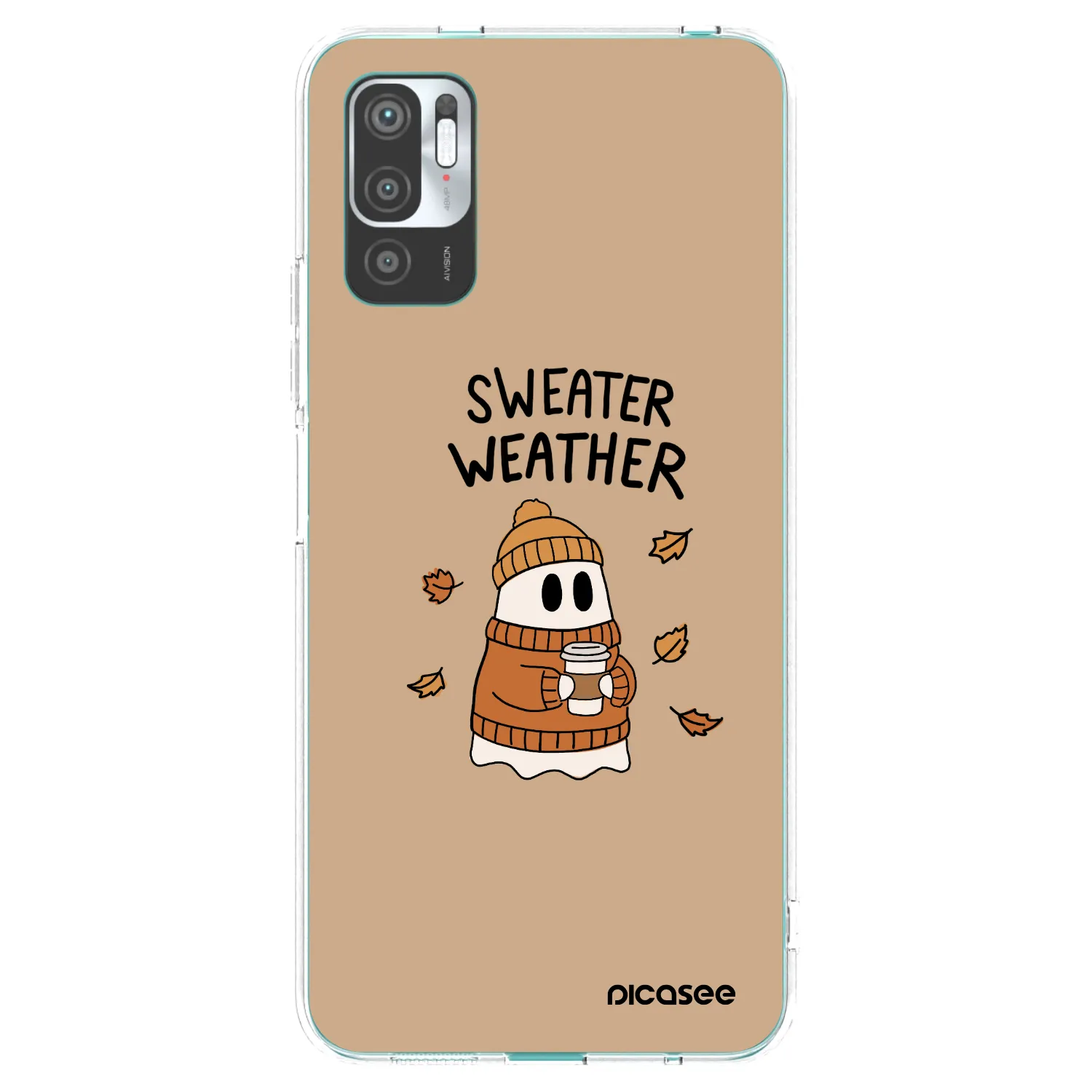 Picasee silikónový prehľadný obal pre Xiaomi Redmi Note 10 5G - Sweater ghost
